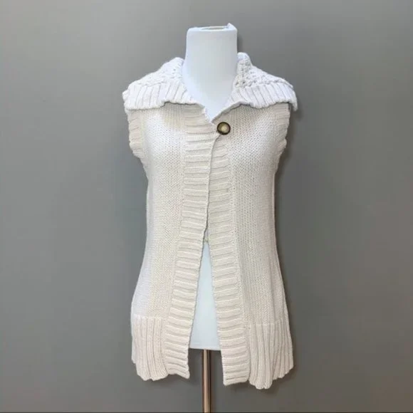 GAP cream sleeveless cardigan sweater, S. - Picture 5 of 7